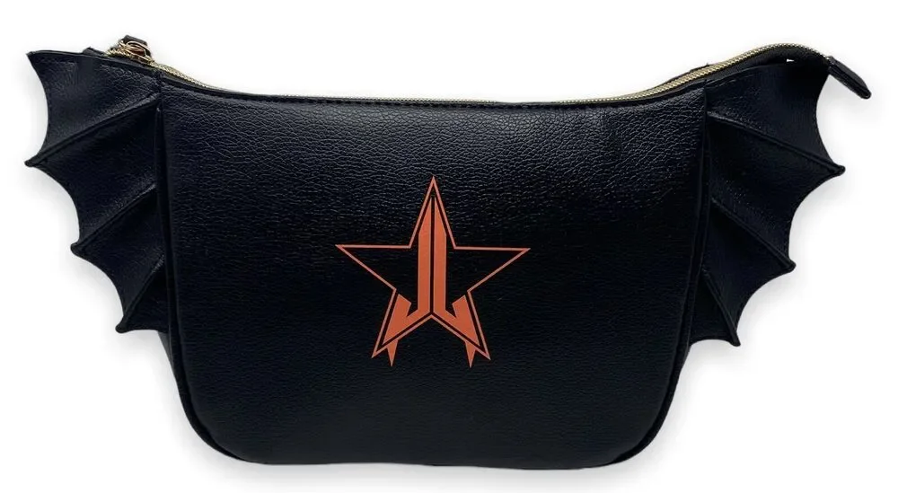 Jeffree Star Cosmetics Exclusive Faux Leather Halloween Bat Makeup Bag - Black